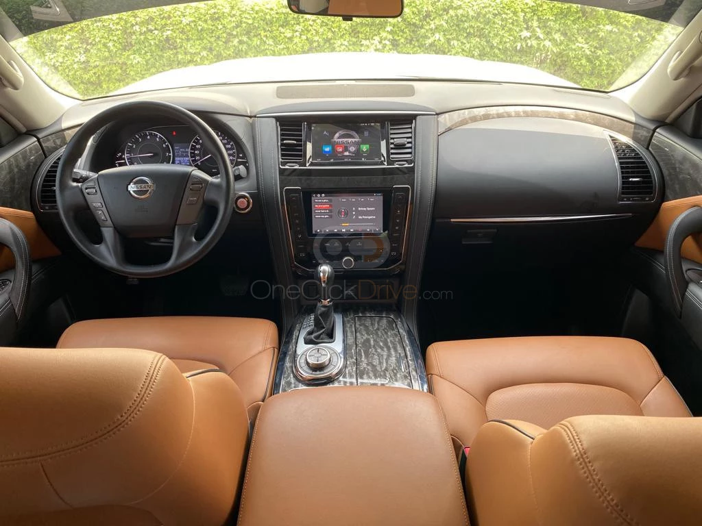White Nissan Patrol Platinum 2019 for rent in Dubai 4