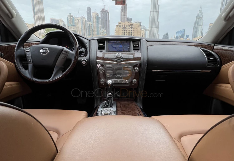 Gray Nissan Patrol Platinum 2019 for rent in Dubai 4