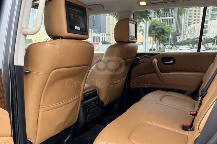 Gray Nissan Patrol Platinum 2019 for rent in Dubai 3