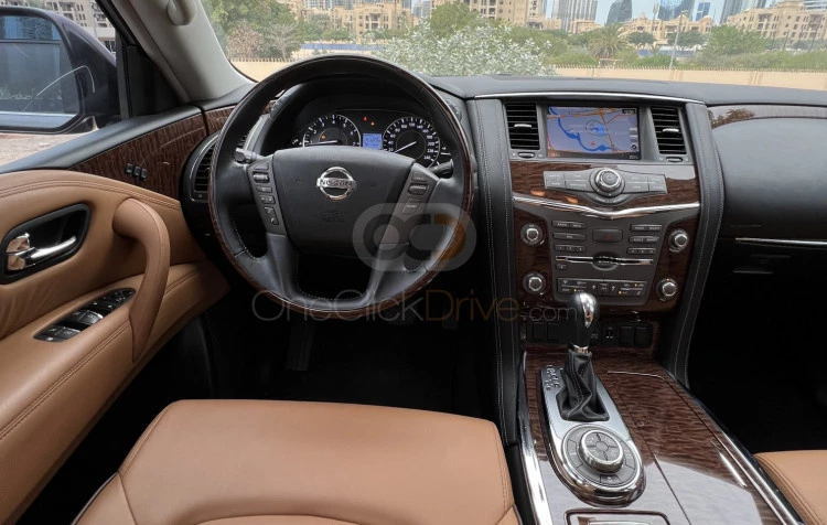 Gray Nissan Patrol Platinum 2019 for rent in Dubai 2