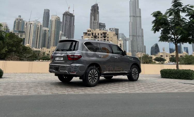 Gray Nissan Patrol Platinum 2019 for rent in Dubai 6