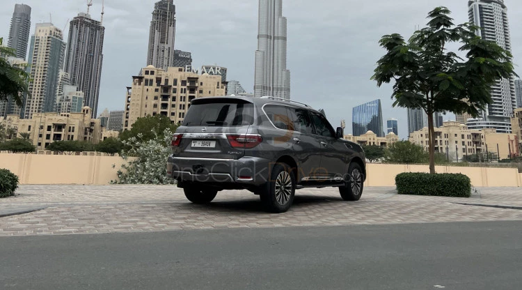 Gray Nissan Patrol Platinum 2019 for rent in Dubai 5
