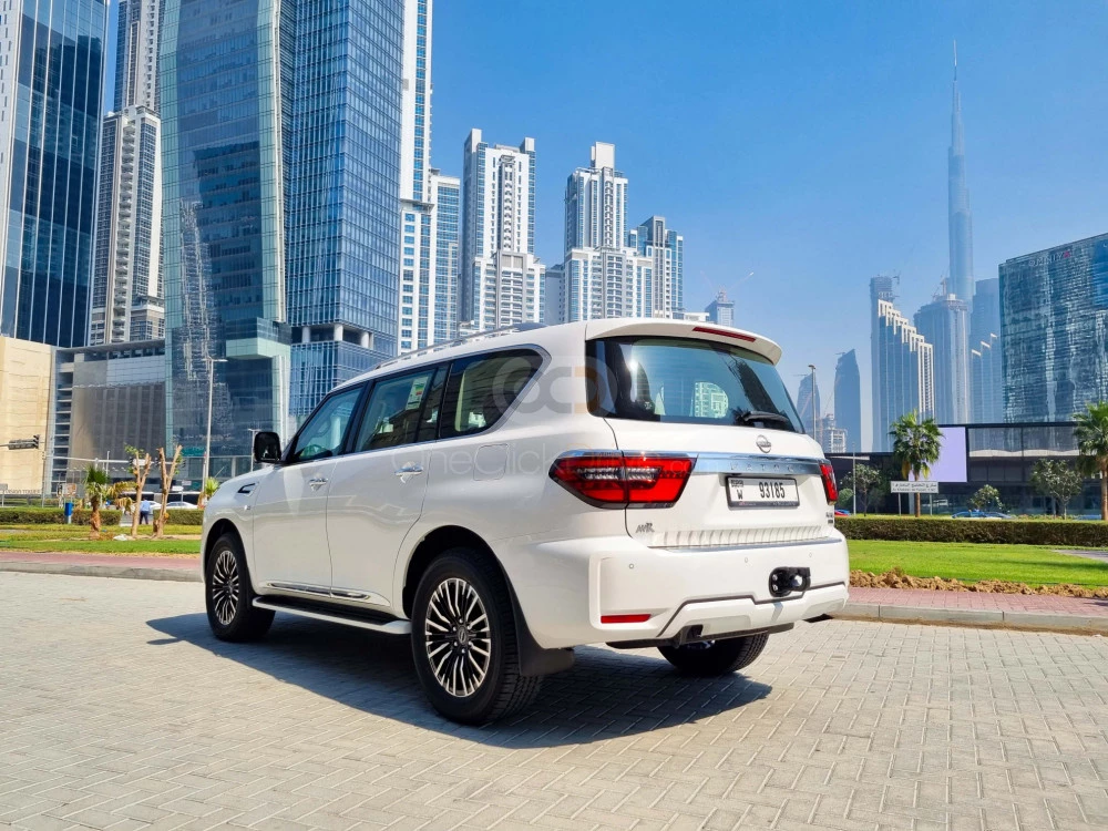 White Nissan Patrol Platinum 2022 for rent in Dubai 11