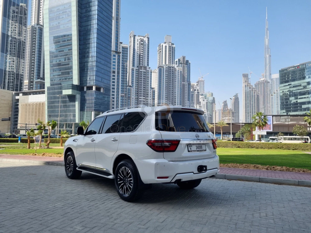 White Nissan Patrol Platinum 2022 for rent in Sharjah 10