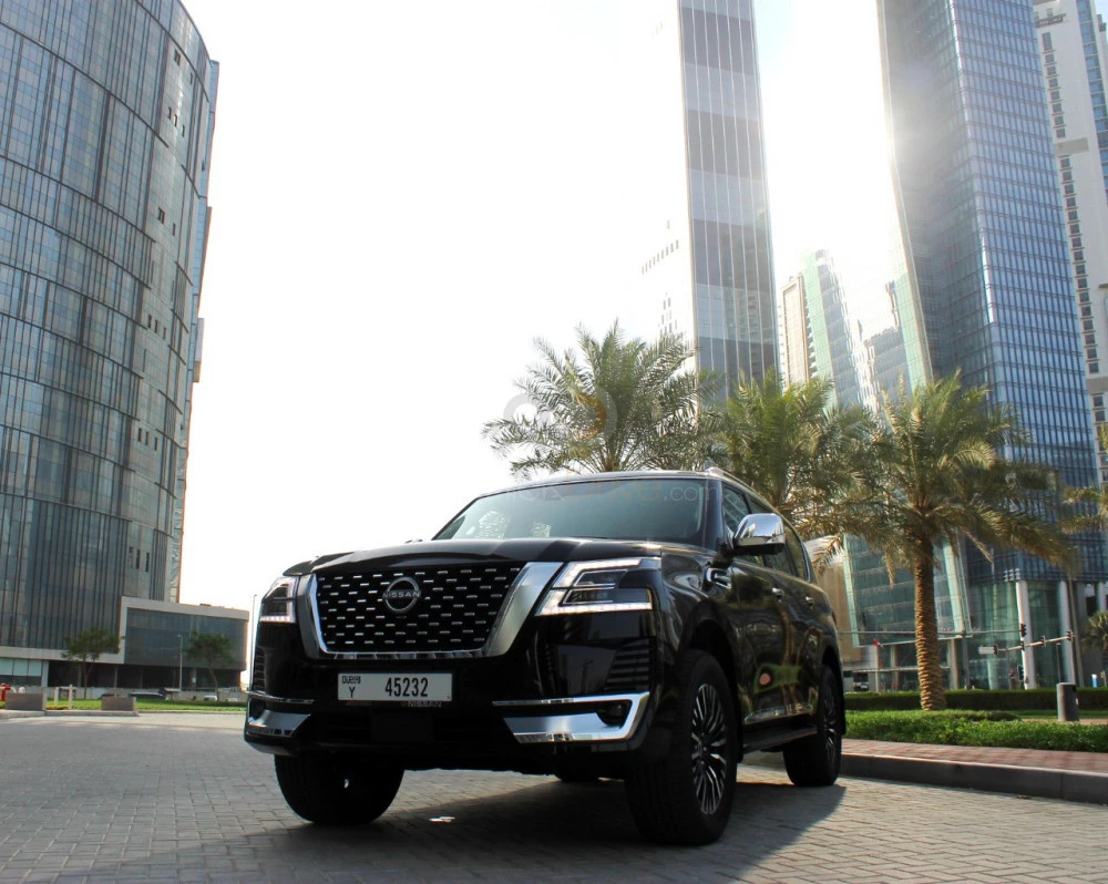 Black Nissan Patrol Platinum 2022 for rent in Dubai 3