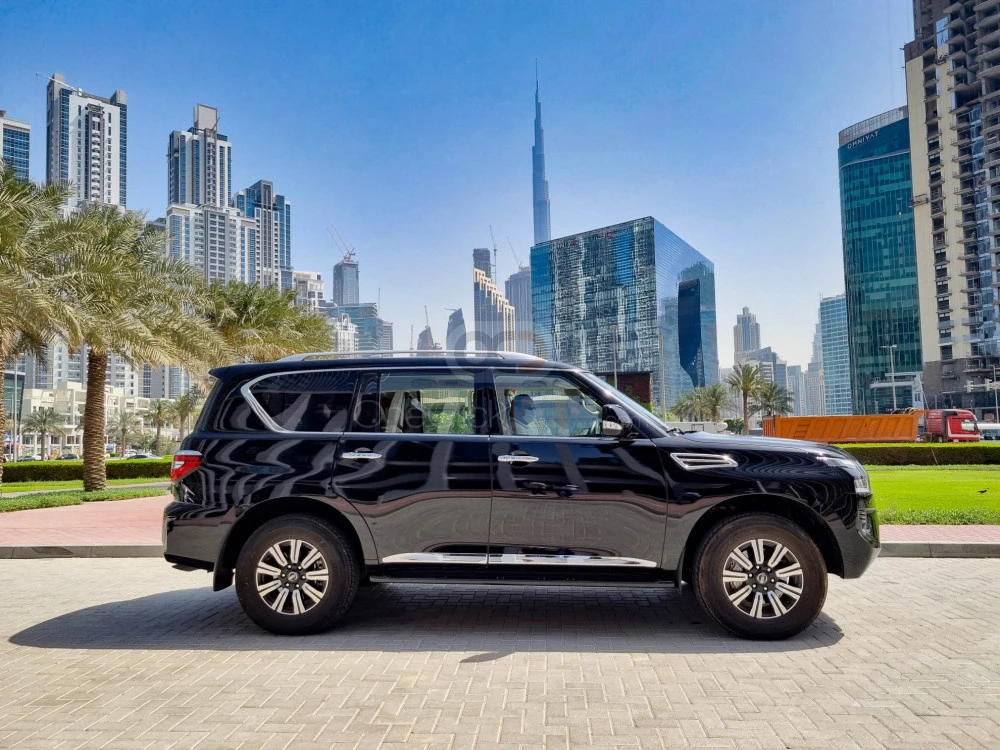 Blue Nissan Patrol Titanium 2021 for rent in Abu Dhabi 3