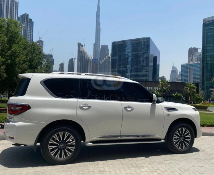 White Nissan Patrol Titanium 2021 for rent in Dubai 3