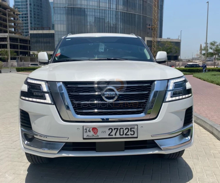 White Nissan Patrol Titanium 2021 for rent in Dubai 2