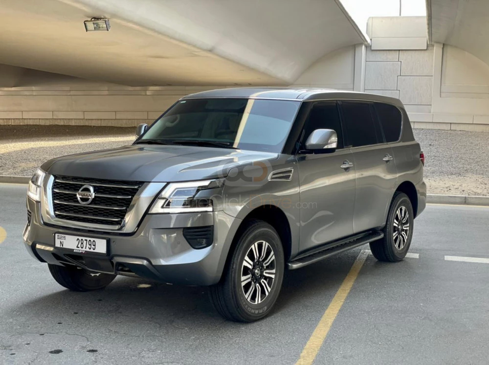 Gray Nissan Patrol Titanium 2021 for rent in Dubai 1