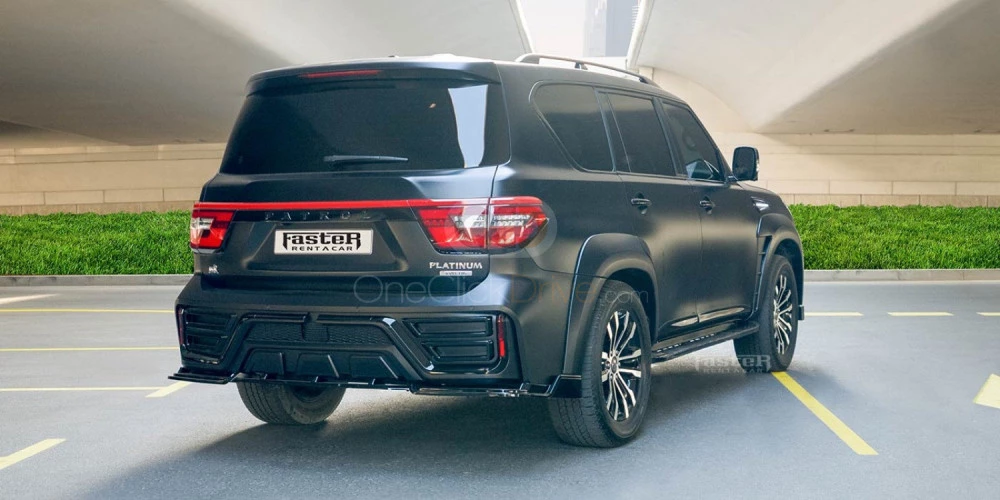 Matte Black Nissan Patrol 2019 for rent in Dubai 5