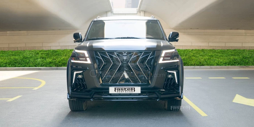 Matte Black Nissan Patrol 2019 for rent in Dubai 1