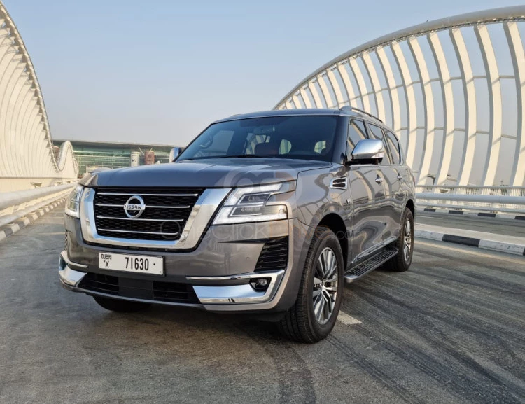 White Nissan Patrol 2019 for rent in Dubai 1