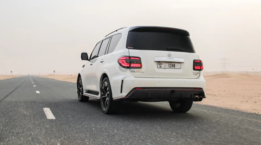 White Nissan Patrol Nismo 2018 for rent in Dubai 7