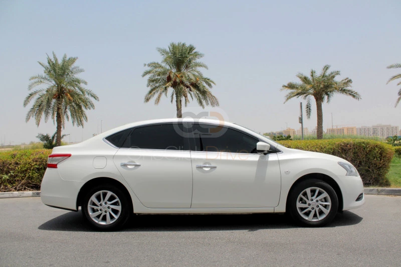 White Nissan Sentra 2019 for rent in Dubai 2