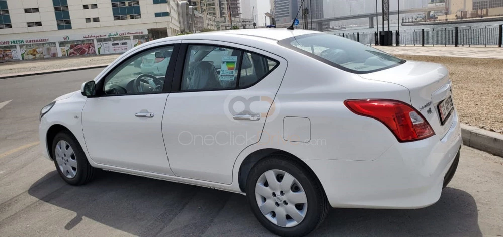 White Nissan Sunny 2022 for rent in Abu Dhabi 2