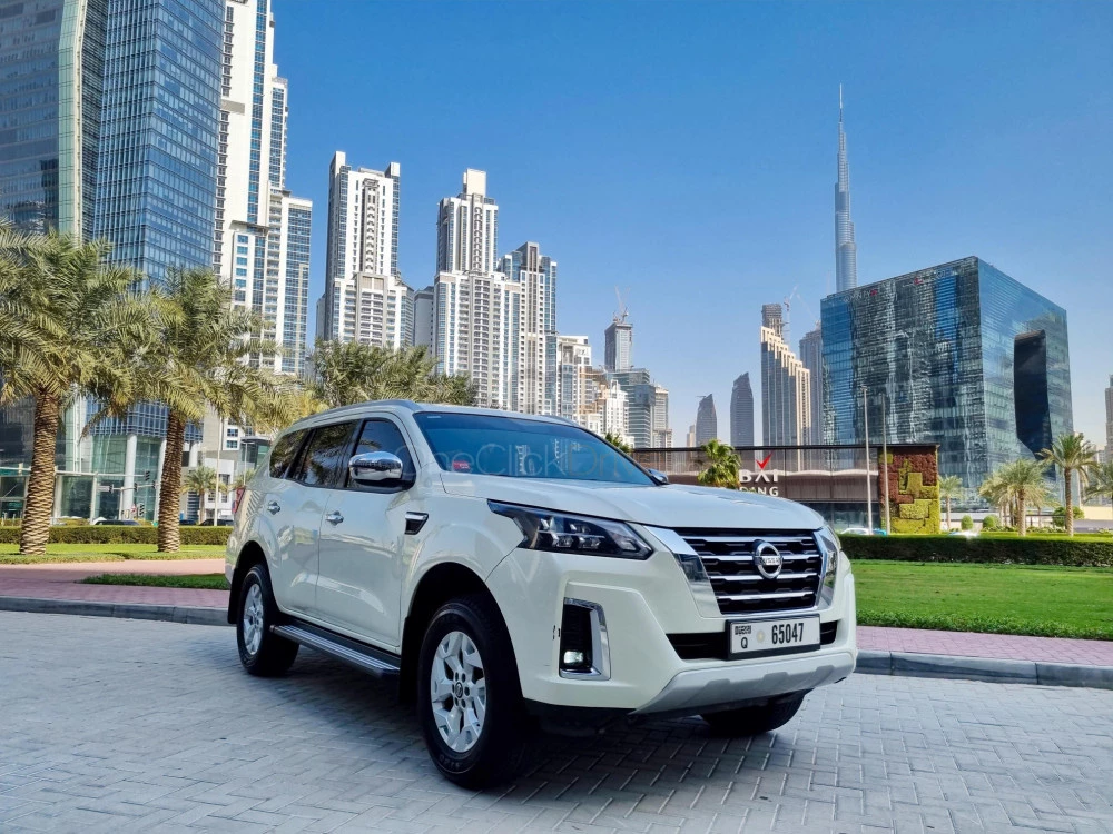 White Nissan Xterra 2021 for rent in Dubai 1