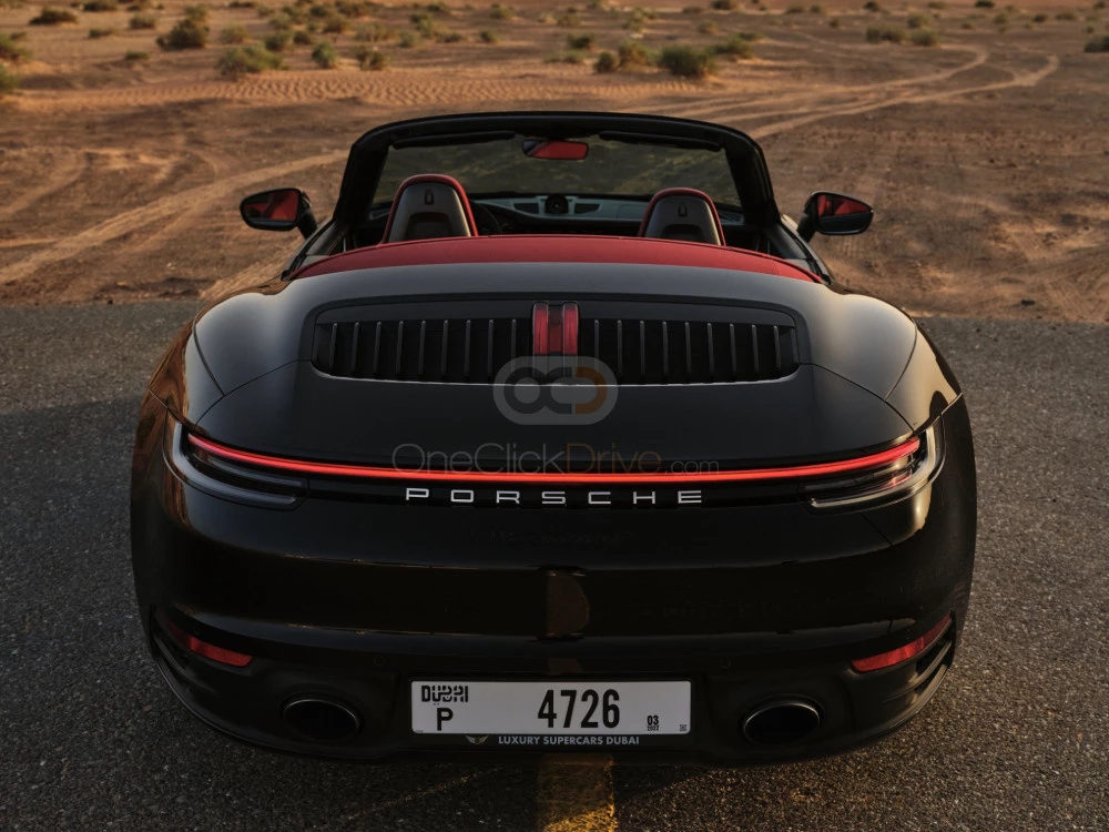 Black Porsche 911 Carrera S Spyder 2021 for rent in Dubai 2