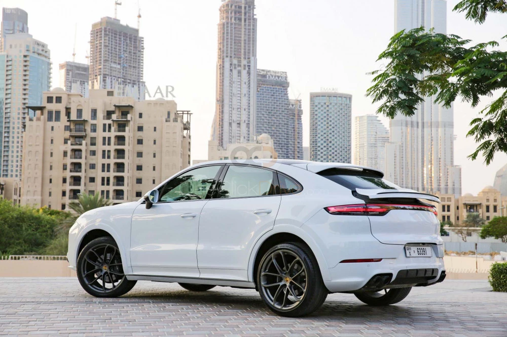 White Porsche Cayenne Coupe 2020 for rent in Dubai 7