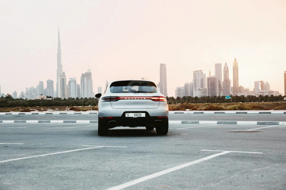 Silver Porsche Macan Turbo 2021 for rent in Ras Al Khaimah 9