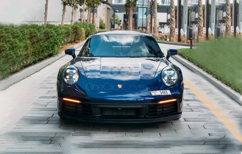 Blue Porsche 911 Carrera S 2021 for rent in Dubai 5