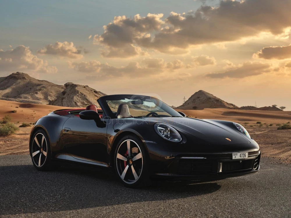 Black Porsche 911 Carrera S Spyder 2021 for rent in Abu Dhabi 1