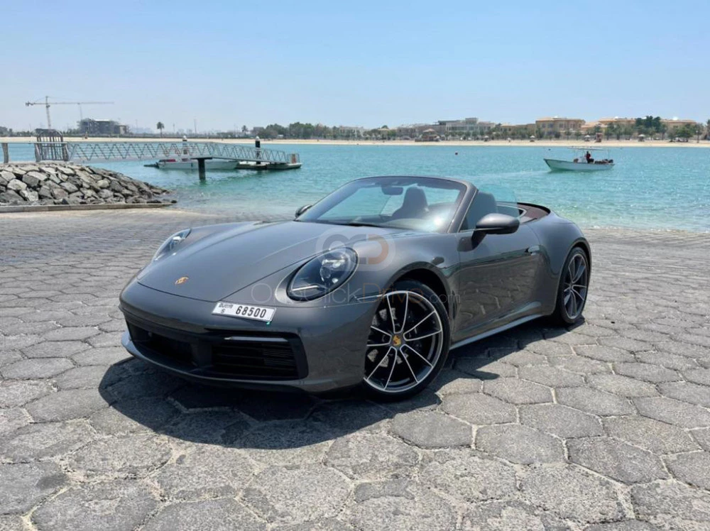 Gray Porsche 911 Carrera S Spyder 2021 for rent in Ras Al Khaimah 1