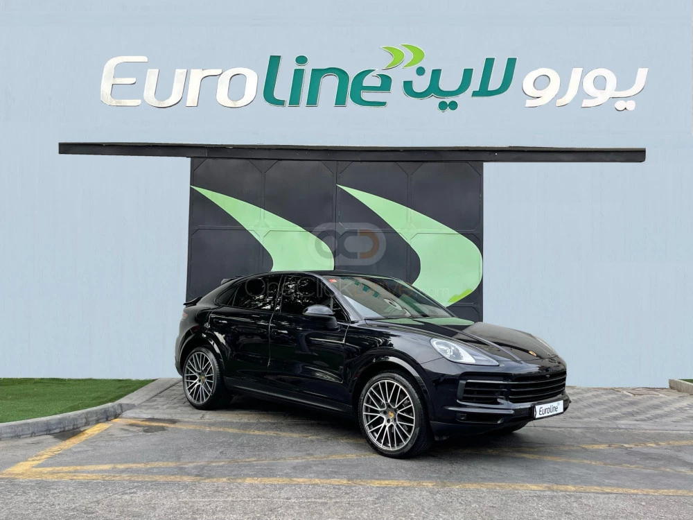 Black Porsche Cayenne Coupe 2021 for rent in Ajman 1