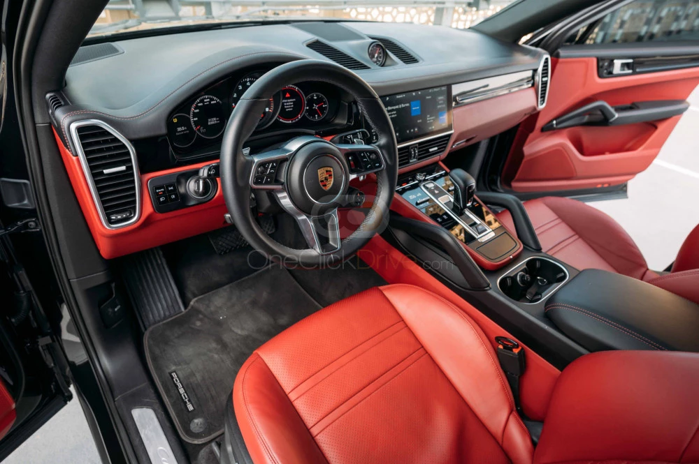 Black Porsche Cayenne Coupe 2020 for rent in Dubai 5