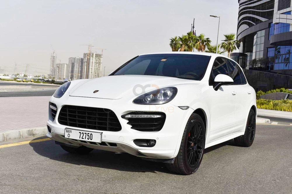 White Porsche Cayenne GTS 2015 for rent in Dubai 6