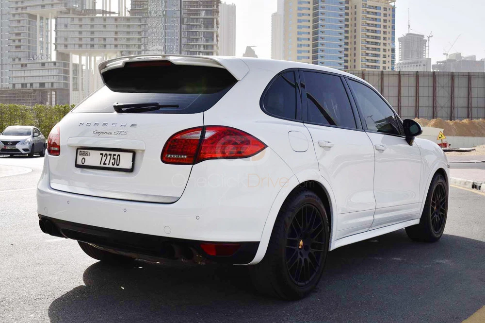 White Porsche Cayenne GTS 2015 for rent in Dubai 8