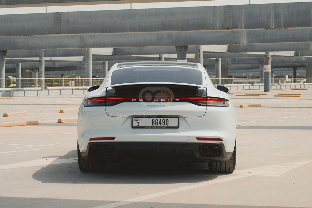 White Porsche Panamera 2021 for rent in Dubai 4