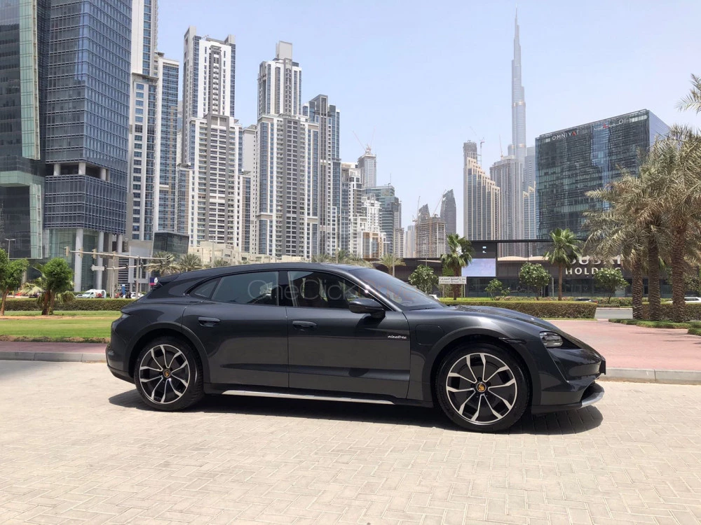 Dark Gray Porsche Taycan 4 Cross Turismo 2022 for rent in Dubai 2