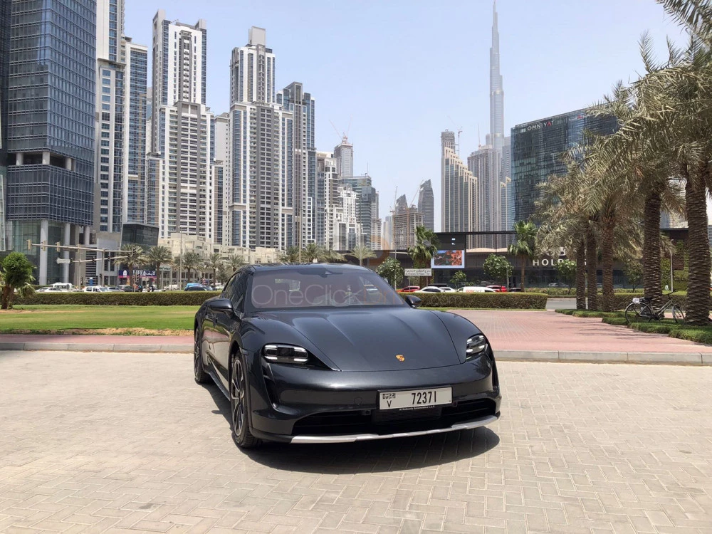 Dark Gray Porsche Taycan 4 Cross Turismo 2022 for rent in Dubai 4