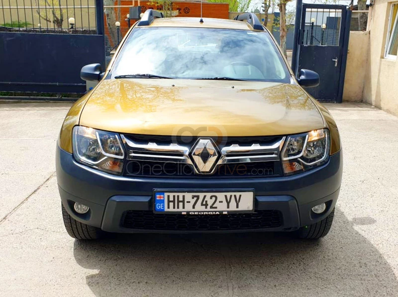 Yellow Renault Duster 4x4 2016 for rent in Tbilisi 1