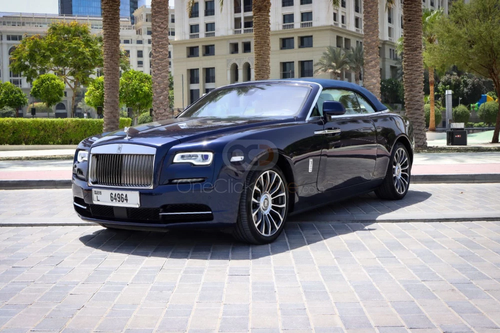 Blue Rolls Royce Dawn 2020 for rent in Dubai 10