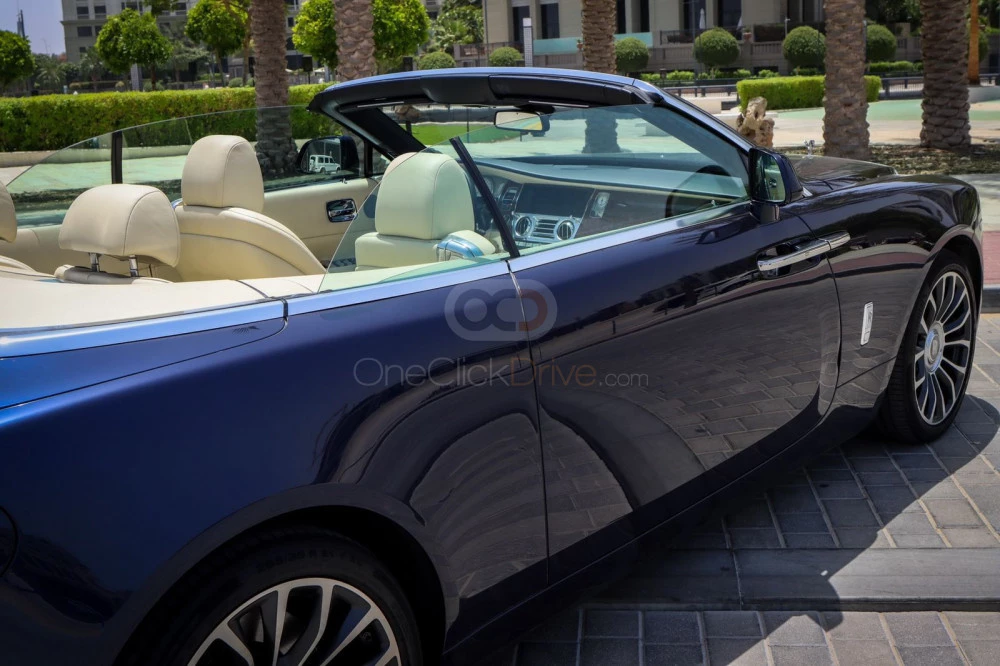 Blue Rolls Royce Dawn 2020 for rent in Dubai 6