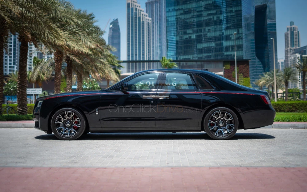 Black Rolls Royce Ghost Black Badge 2022 for rent in Dubai 5