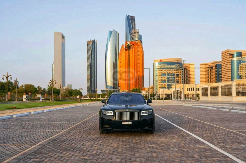 Black Rolls Royce Ghost Black Badge 2022 for rent in Dubai 2