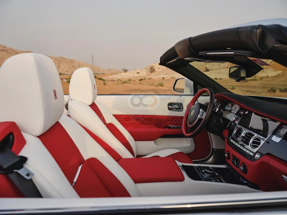 White Rolls Royce Dawn 2021 for rent in Abu Dhabi 5
