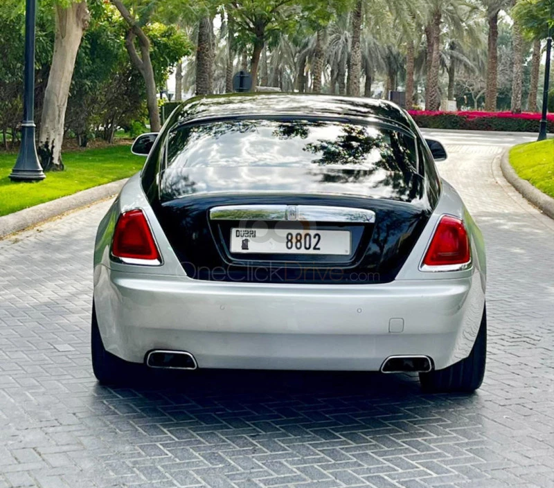 Silver Rolls Royce Wraith 2017 for rent in Sharjah 3