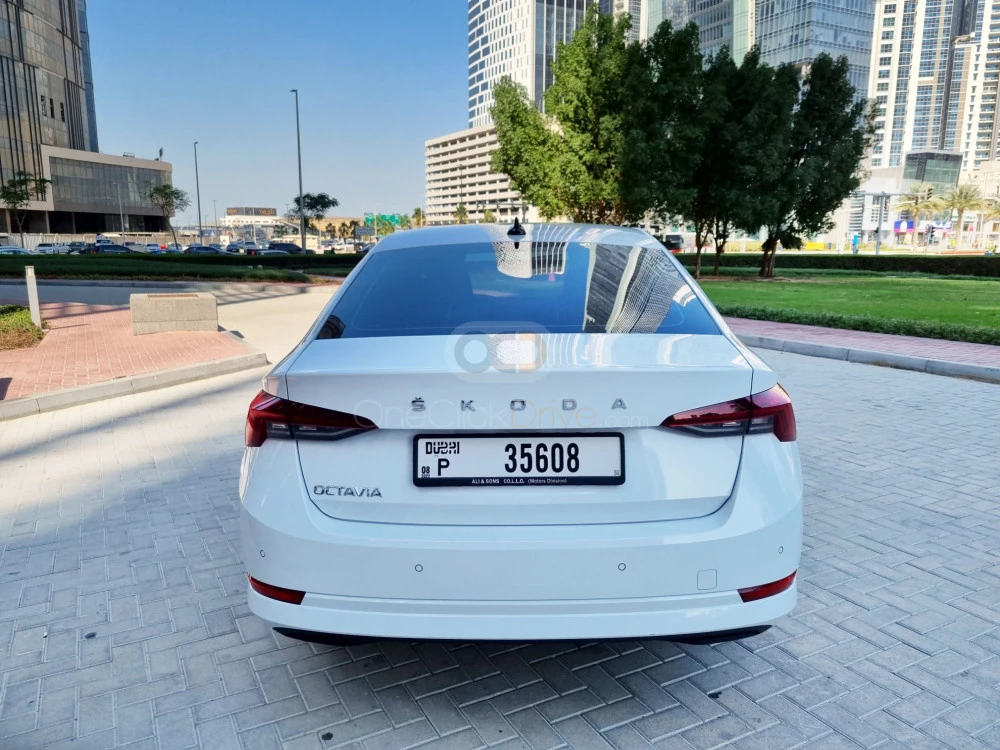 White Skoda Octavia 2021 for rent in Abu Dhabi 8