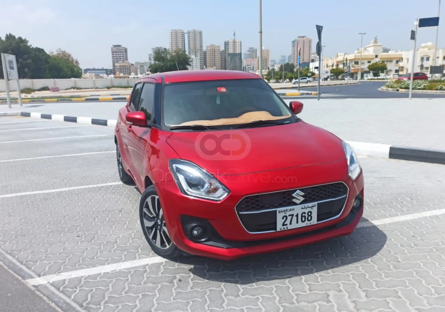 Red Suzuki Swift 2019 for rent in Sharjah 1