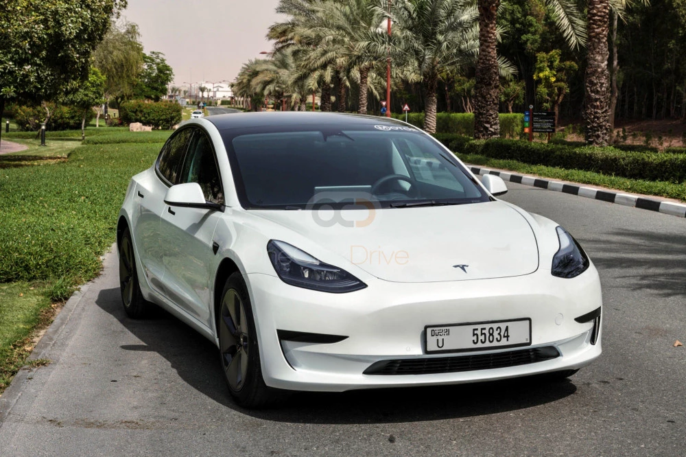 White Tesla Model 3 Standard Plus 2022 for rent in Dubai 4