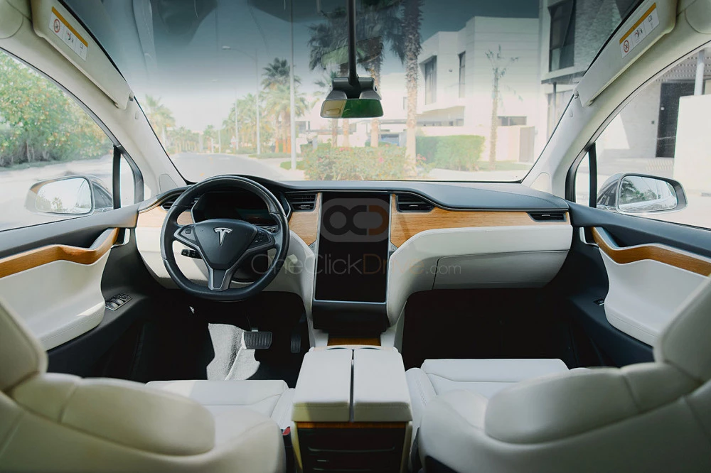 White Tesla Model X 2018 for rent in Dubai 6