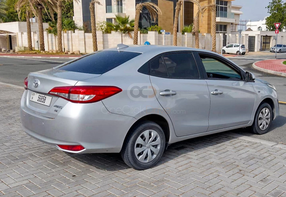 Silver Toyota Yaris Sedan 2019 for rent in Dubai 4