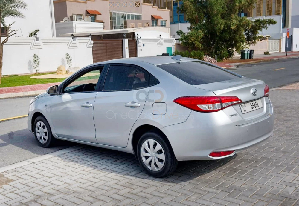 Silver Toyota Yaris Sedan 2019 for rent in Dubai 5