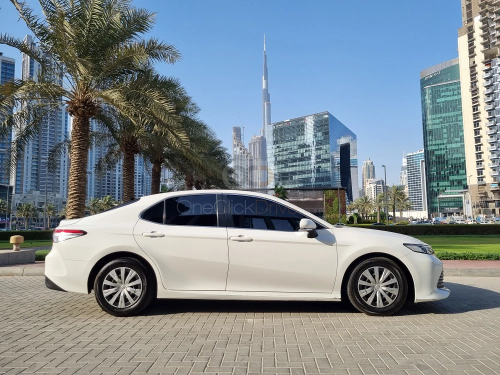 White Toyota Camry 2019 for rent in Dubai 2