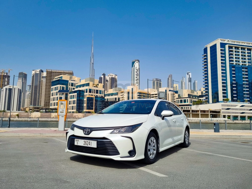 White Toyota Corolla 2021 for rent in Abu Dhabi 1