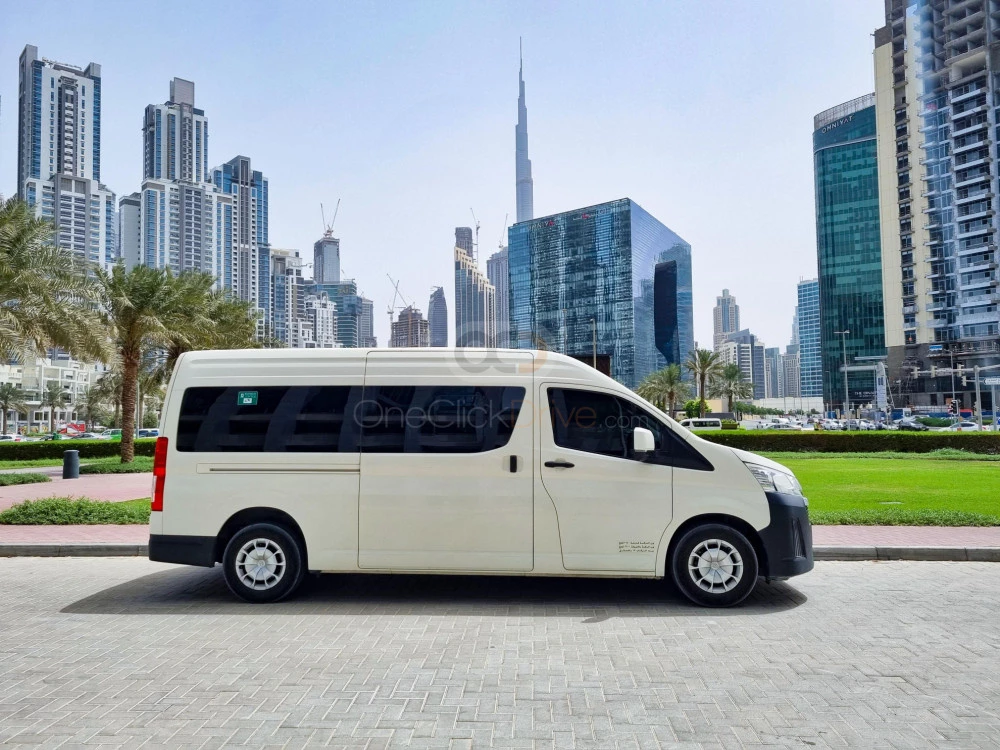 White Toyota Hiace 13 Seater 2020 for rent in Dubai 2