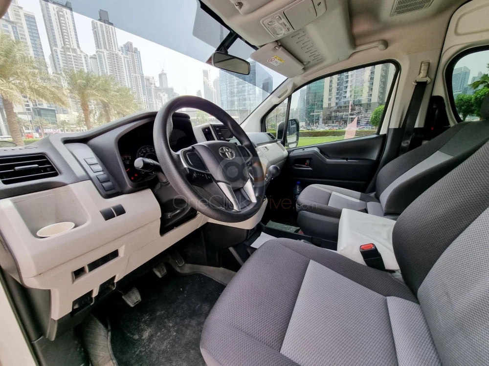 White Toyota Hiace 13 Seater 2020 for rent in Dubai 5
